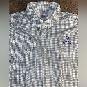 🤑SOLD🤑 Ducks Unlimited Vented Size Medium Button Up Down Head Logo Fishing Shirt